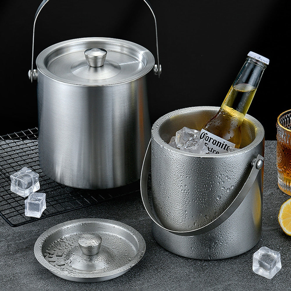 1.6L Stainless Steel Ice Bucket Insulated with Lid