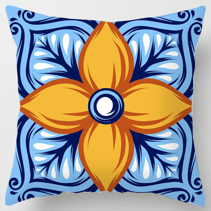 Geometric Floral Cushion Case