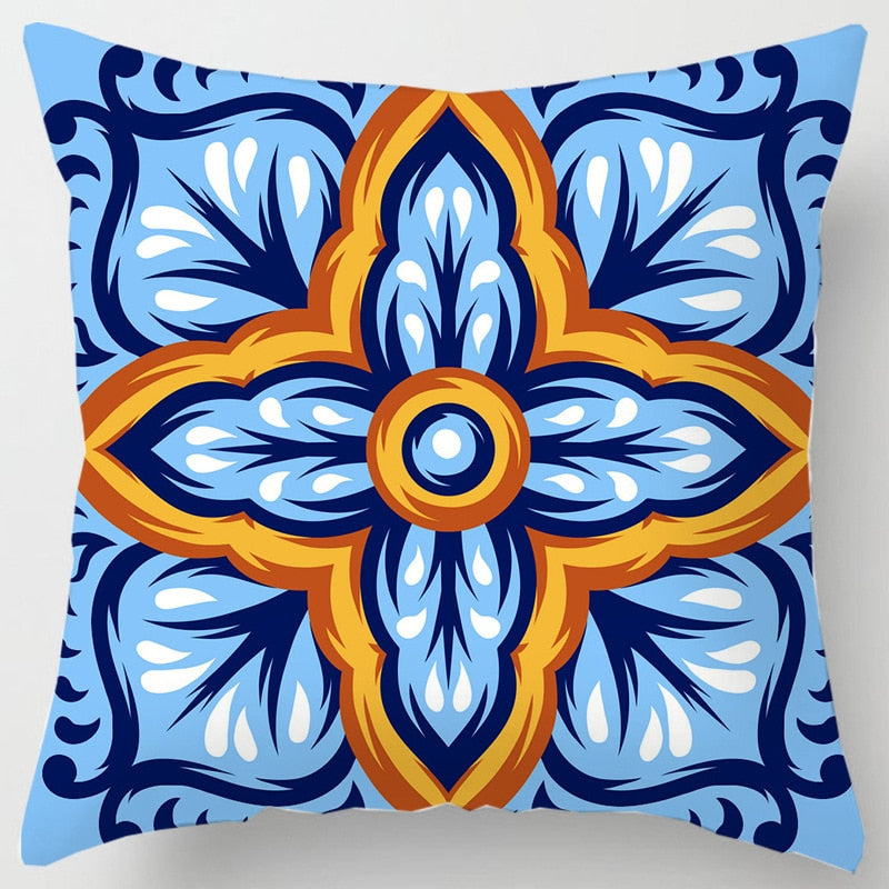 Geometric Floral Cushion Case