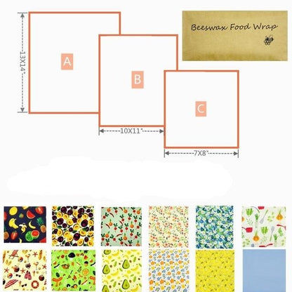 3Pack Beeswax Reusable Kitchen Wraps