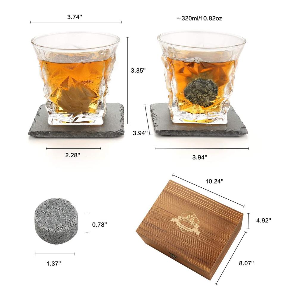 Whiskey Gift Set with Granite Ice Stones