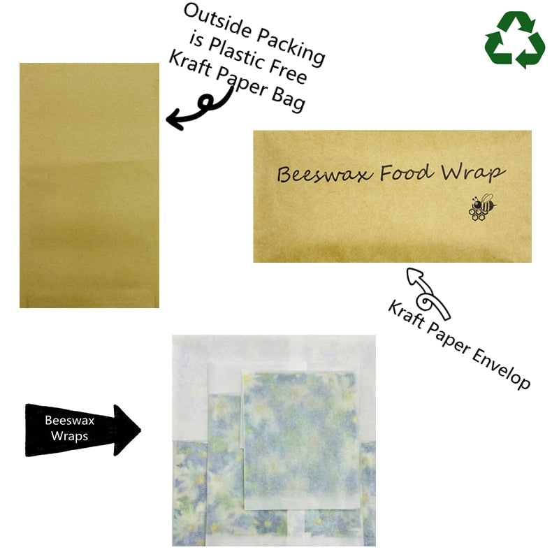 3Pack Beeswax Reusable Kitchen Wraps